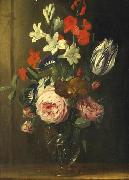 Flower still life in a glass vase